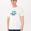 Jeep Bisiklet Yaka Baskılı Kırık Beyaz Erkek T-Shirt J4SM-TST7254