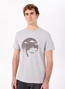 Jeep Lacivert Erkek Bisiklet Yaka Relaxed Baskılı T-Shirt J4SM-TST7235