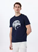 Jeep Lacivert Erkek Bisiklet Yaka Relaxed Baskılı T-Shirt J4SM-TST7235