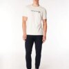 Ekru Erkek Bisiklet Yaka Relaxed Fit Baskılı Pamuk T-Shirt J4WM-TST7215