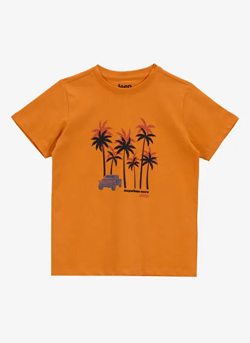 Jeep Turuncu Erkek Çocuk Baskılı T-Shirt J5SB-TST7764