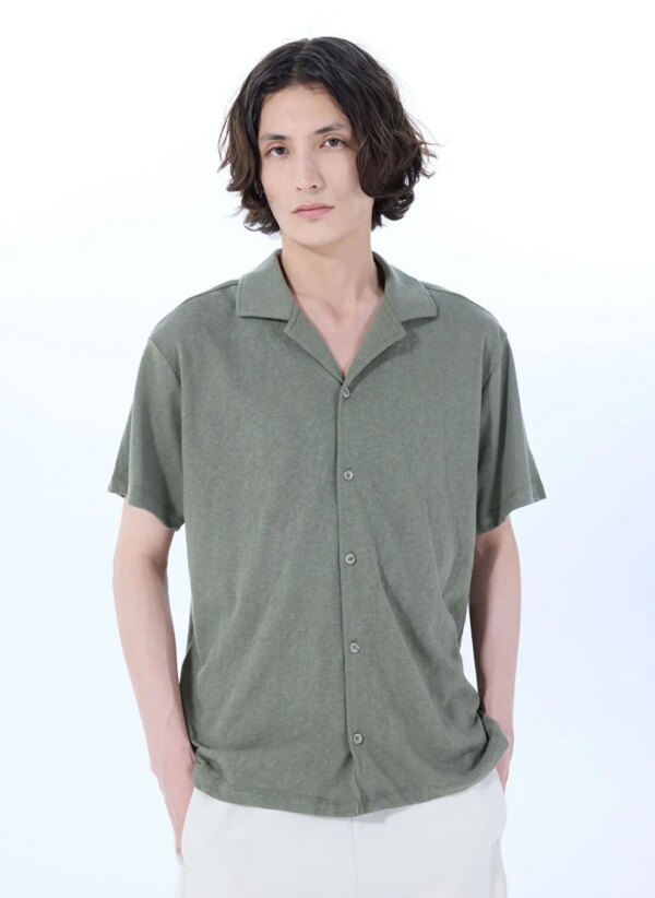 Jeep Haki Erkek Apaş Relaxed Flamlı Kısa Kollu Gömlek J5SM-GML7277