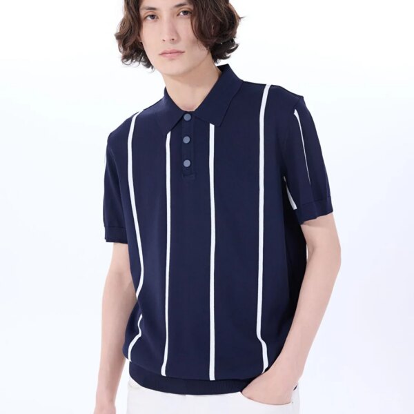 Jeep Lacivert Erkek Relaxed Çizgili Kazak J5SM-KZK7280