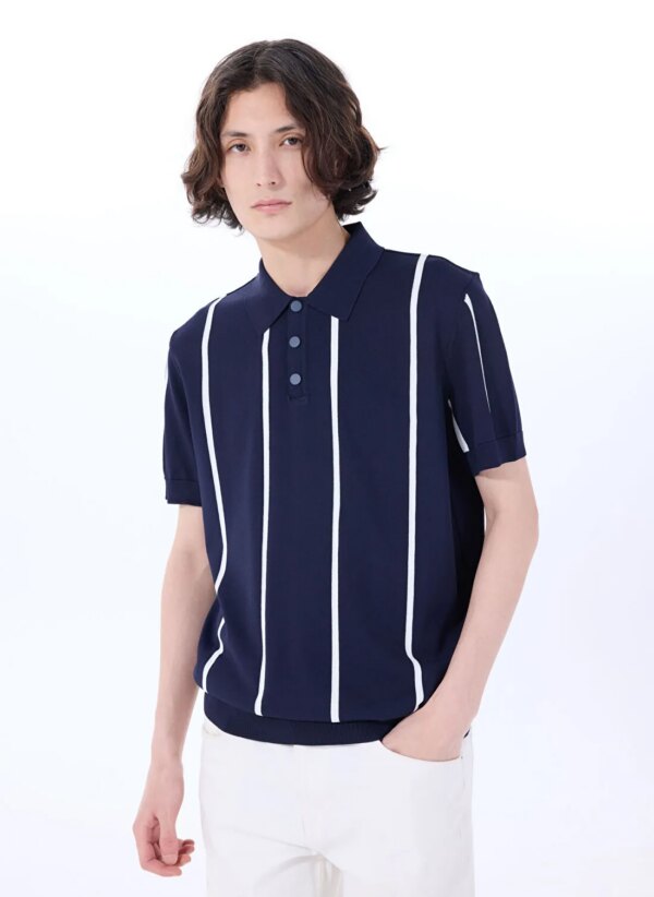 Jeep Lacivert Erkek Relaxed Çizgili Kazak J5SM-KZK7280