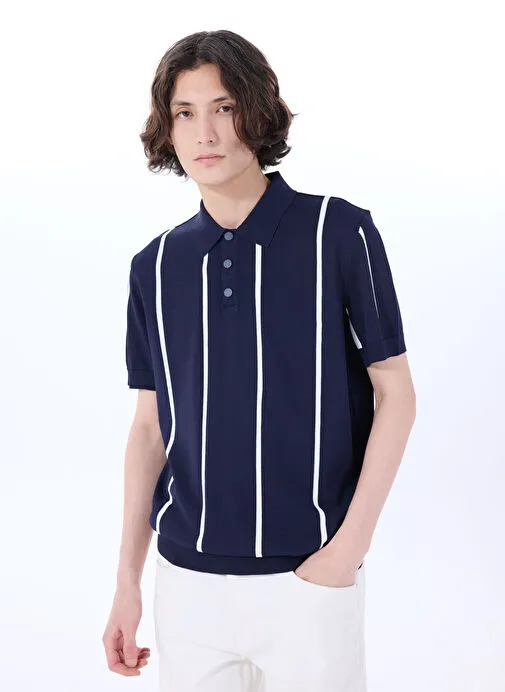 Jeep Lacivert Erkek Relaxed Çizgili Kazak J5SM-KZK7280