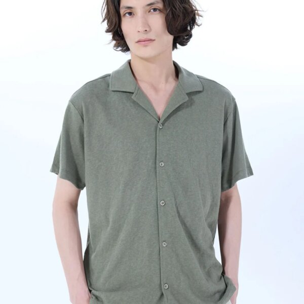 Jeep Haki Erkek Apaş Relaxed Flamlı Kısa Kollu Gömlek J5SM-GML7277