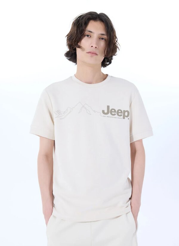 Jeep Beyaz Erkek Loose Fit Baskılı T-Shirt J5SM-TST7371