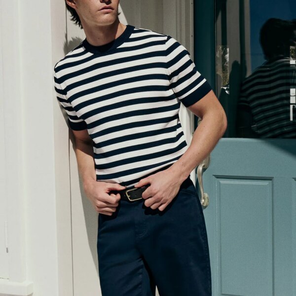 Jeep Lacivert Erkek Bisiklet Basic Çizgili Kazak J5SM-KZK7210