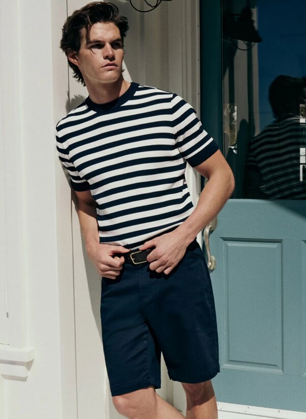 Jeep Lacivert Erkek Bisiklet Basic Çizgili Kazak J5SM-KZK7210