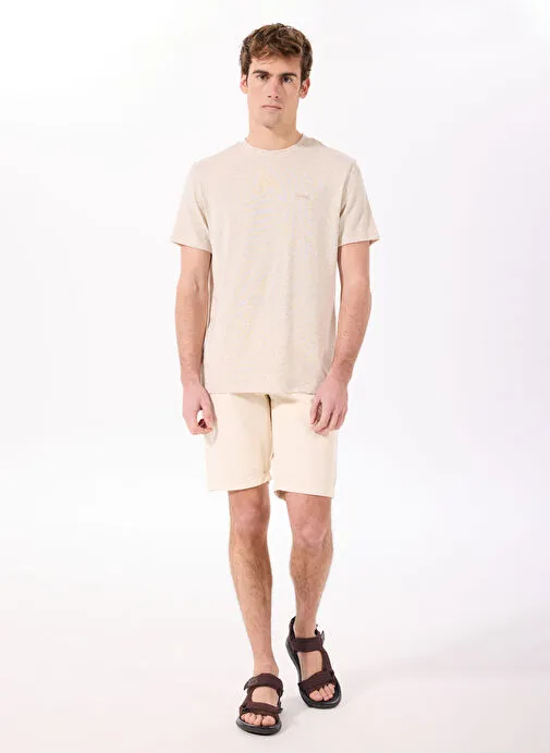 Jeep Taş Erkek Loose Fit Keten Karışımlı T-Shirt J5SM-TST7373