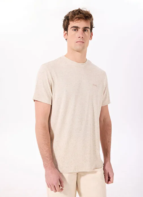 Jeep Taş Erkek Loose Fit Keten Karışımlı T-Shirt J5SM-TST7373