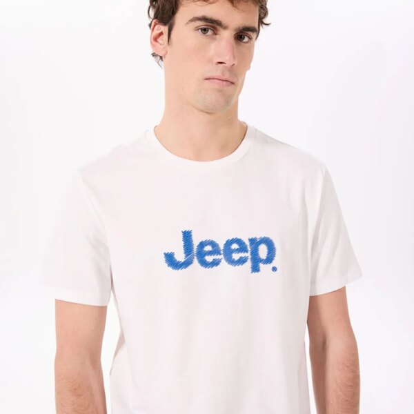 Jeep Beyaz Erkek Relaxed Baskılı T-Shirt J5SM-TST7286