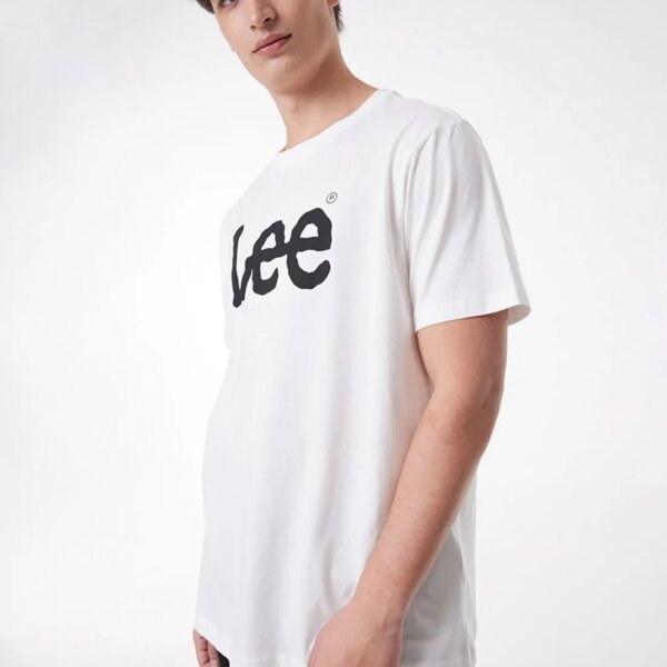 Lee_8682344155_Beyaz_1_2a78a2b3 Lee L65QAI12_Logo O Yaka Baskılı Regular Fit Pamuklu Beyaz Erkek T-shirt
