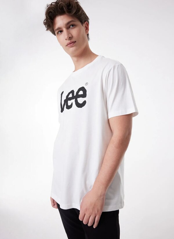 Lee L65QAI12_Logo O Yaka Baskılı Regular Fit Pamuklu Beyaz Erkek T-shirt