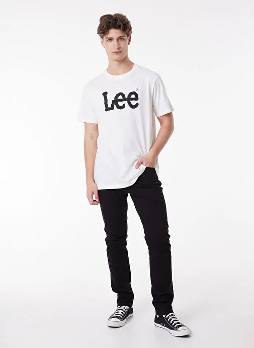 Lee L65QAI12_Logo O Yaka Baskılı Regular Fit Pamuklu Beyaz Erkek T-shirt