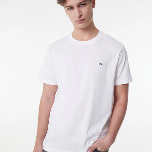 Lee_8682344256_Beyaz_1_8a92a07e Lee Regular Fit Bisiklet Yaka Beyaz Erkek T-Shirt L60UFQ12
