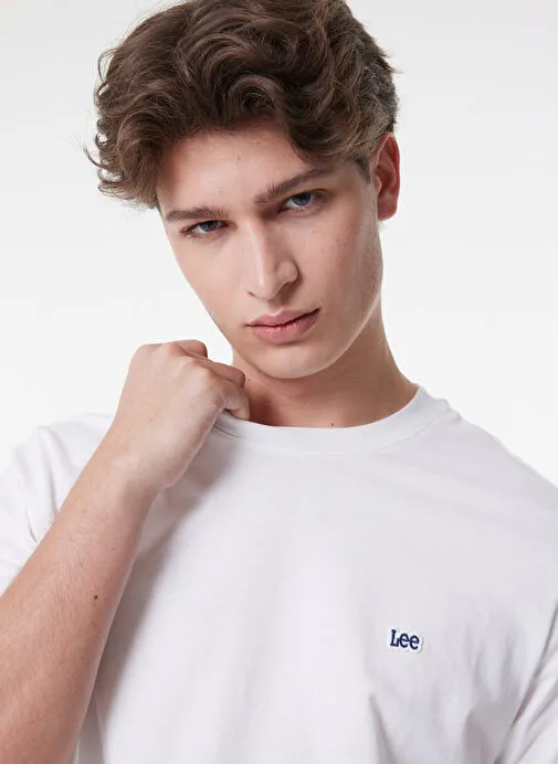 Lee Regular Fit Bisiklet Yaka Beyaz Erkek T-Shirt L60UFQ12