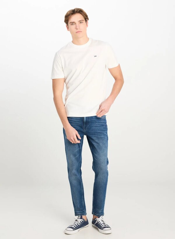 Lee Beyaz Erkek Regular Fit T-Shirt ML60UFQ12 Regular Fit Patch Logo