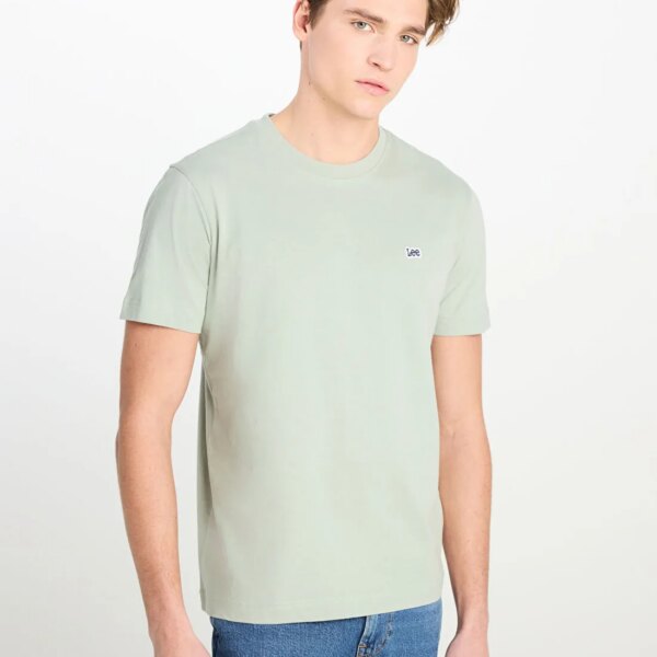 Lee_8684555139_Mint_1_74ab9ecc Lee Mavi Erkek Regular Fit T-Shirt ML60UFQ303 Regular Fit Patch Logo