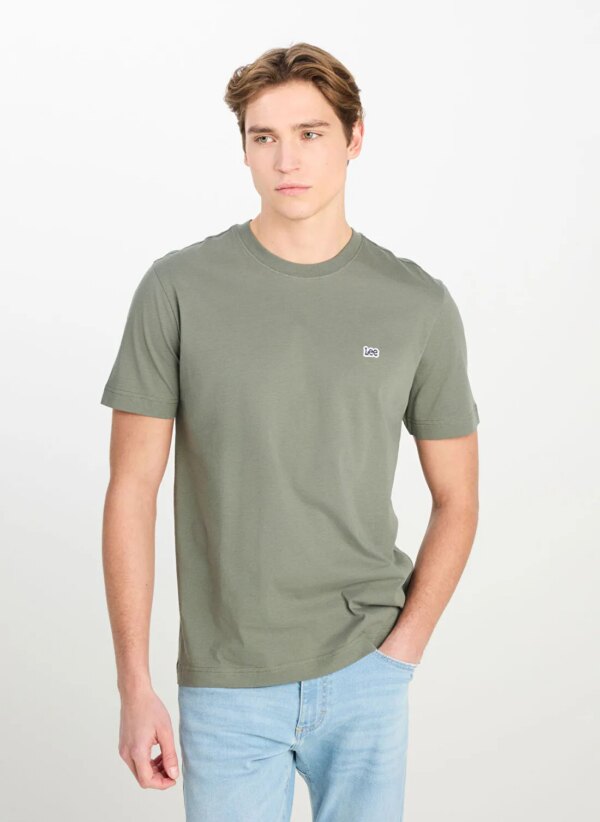Lee Haki Erkek Regular Fit T-Shirt ML60UFQ801 Regular Fit Patch Logo