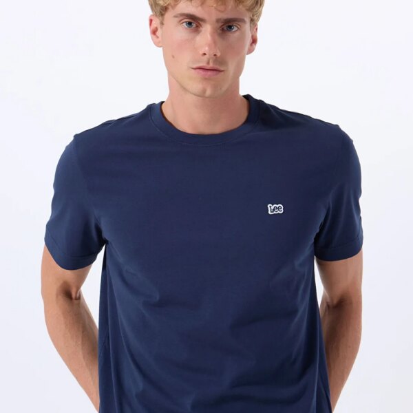 Lee_8684555144_Lacivert_1_fdaa2438 Lee Lacivert Erkek Regular Fit T-Shirt ML60UFQ35 Regular Fit Patch Logo