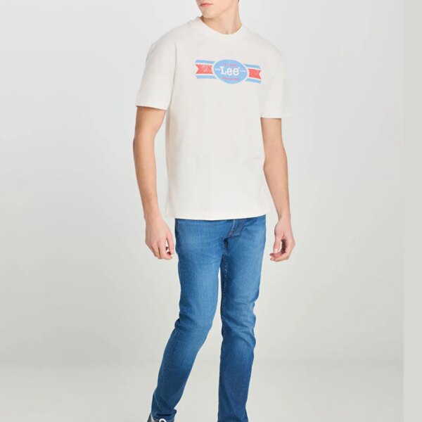 Lee_8684555154_Ekru_1_0ef0d231 Lee Ekru Erkek Relaxed T-Shirt L2510146104 Relax Fit Grafik
