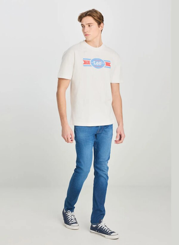 Lee Ekru Erkek Relaxed T-Shirt L2510146104 Relax Fit Grafik
