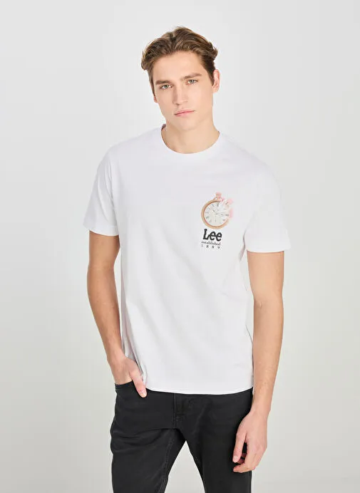 Lee Beyaz Erkek Regular Fit T-Shirt L2510322100