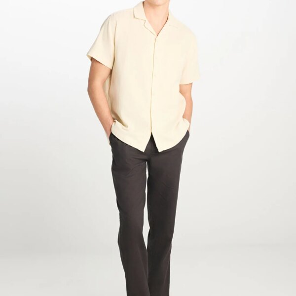 Lee_8684555166_Ekru_1_e414b5bc Lee Ekru Erkek Relaxed Gömlek L2510207102 Relaxed Fit Gömlek