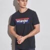 Wrangler W7H4D3Xv6 O Yaka  Regular Fit Baskılı Açık Siyah Erkek T-Shirt