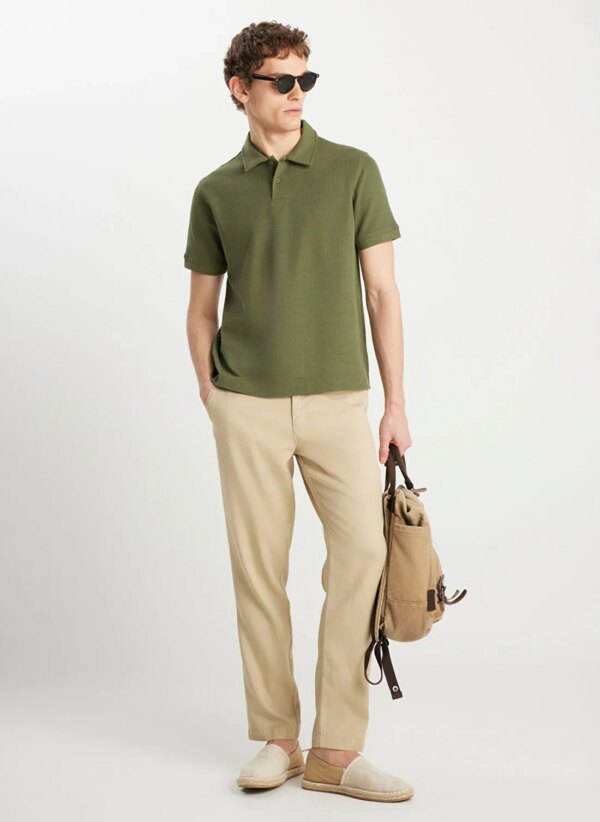 Wrangler Haki Erkek Polo Yaka Regular Fit T-Shirt W2510720308