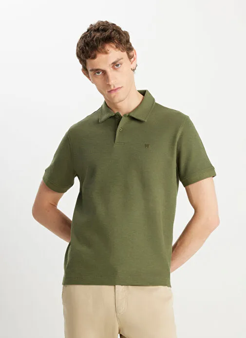 Wrangler Haki Erkek Polo Yaka Regular Fit T-Shirt W2510720308