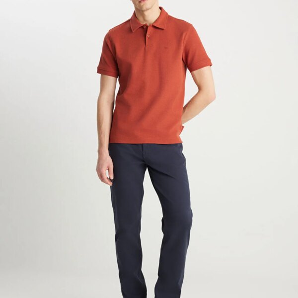 Wrangler Kahverengi Erkek Regular Fit T-Shirt W2510720222 Kiremit Polo T-Shirt