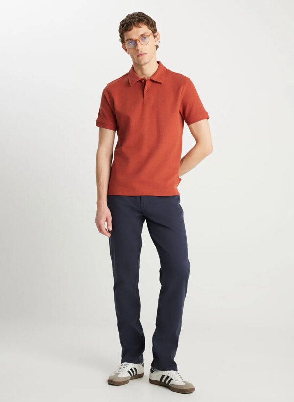 Wrangler Kahverengi Erkek Regular Fit T-Shirt W2510720222 Kiremit Polo T-Shirt