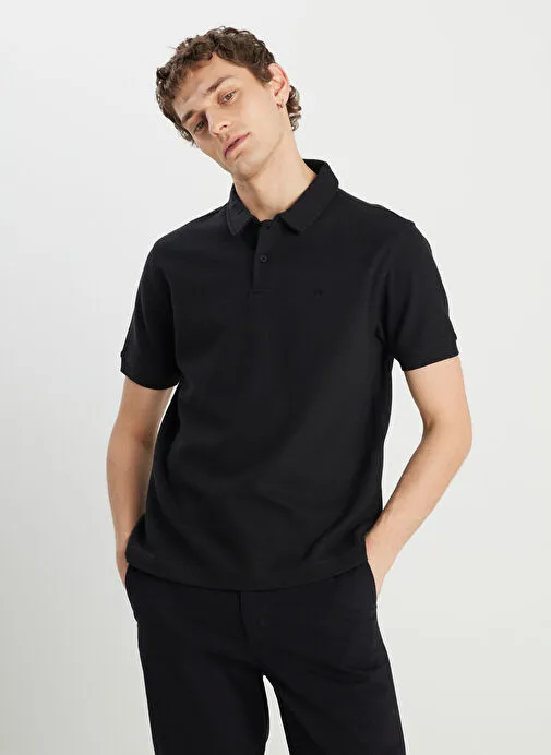 Wrangler Siyah Erkek Polo Yaka Regular Fit T-Shirt W2510720001