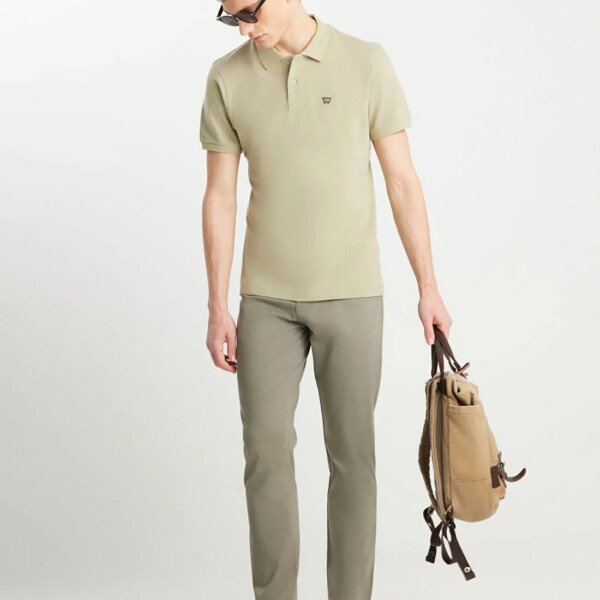Wrangler_8684555142_Yesil_1_a2a9188e Wrangler Yeşil Erkek Regular Fit Polo T-Shirt MW7D5K4XX2T37Y
