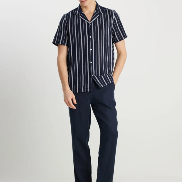 Wrangler Lacivert Erkek Regular Fit Chino Pantolon W2510479410 Keten Chino Pantolon