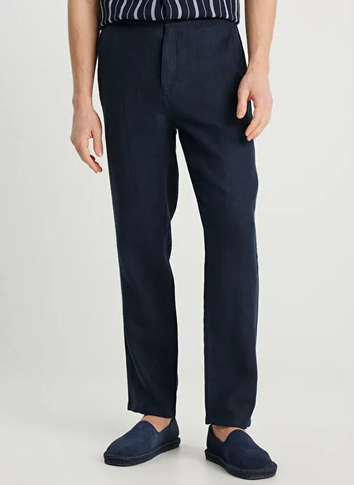 Wrangler Lacivert Erkek Regular Fit Chino Pantolon W2510479410 Keten Chino Pantolon