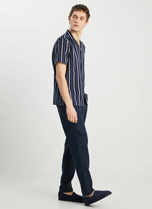 Wrangler Lacivert Erkek Regular Fit Chino Pantolon W2510479410 Keten Chino Pantolon