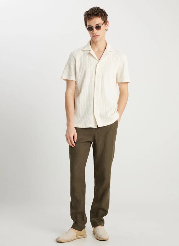 Wrangler Haki Erkek Regular Fit Chino Pantolon W2510479801 Keten Chino Pantolon