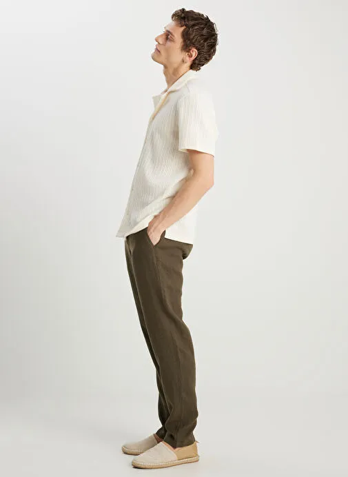 Wrangler Haki Erkek Regular Fit Chino Pantolon W2510479801 Keten Chino Pantolon