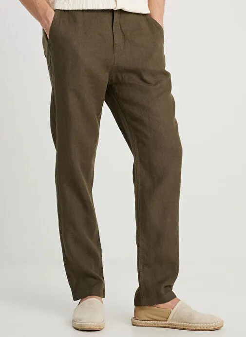 Wrangler Haki Erkek Regular Fit Chino Pantolon W2510479801 Keten Chino Pantolon